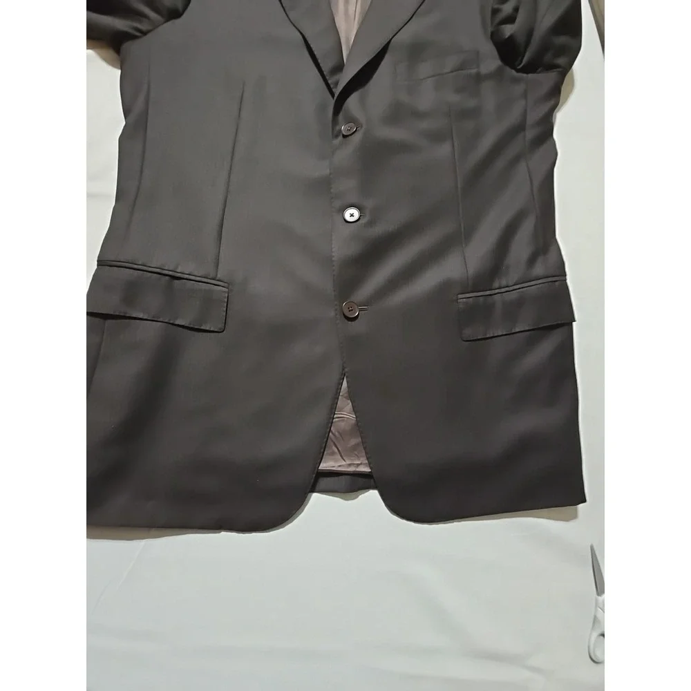 Ermenegildo Zegna Milano Trofeo 56L Dark Brown Stripe Wool Sport Coat
